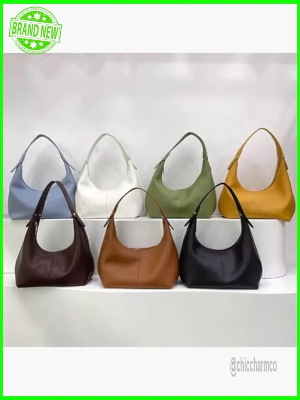 Vegan Leather Hobo Bag Crescent Shoulder Tote Clutch Purse